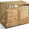 Cache Poubelle Double En Bois Traité Dioica -MON AMENAGEMENT JARDIN Soldes 0100034 1