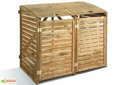 Cache Poubelle Double En Bois Traité Dioica