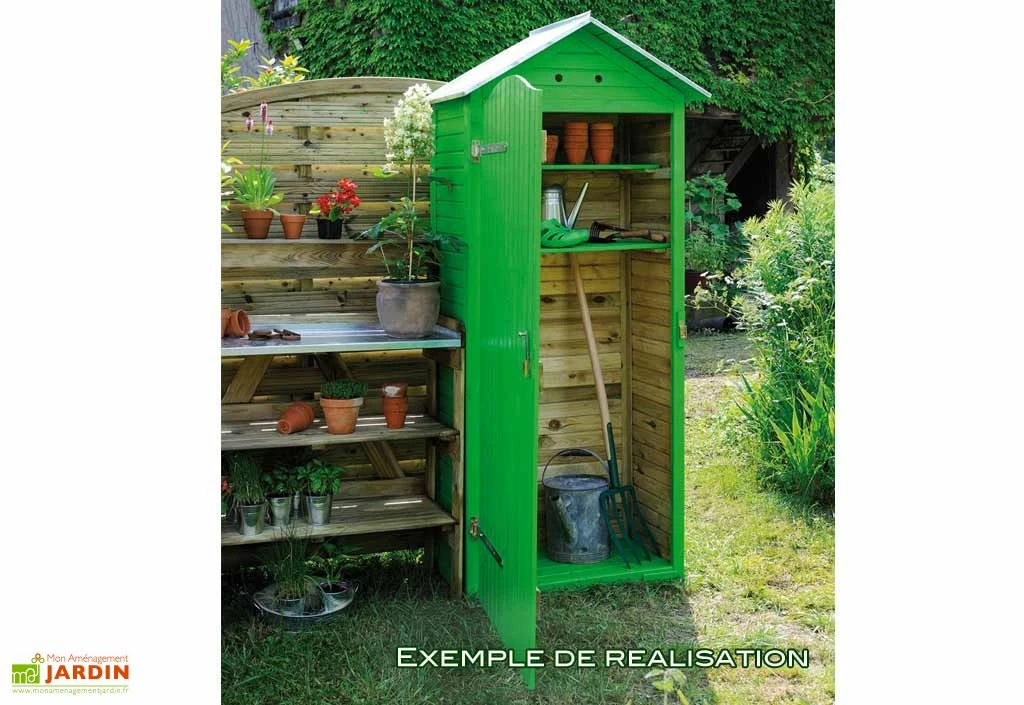 Armoire De Jardin En Bois Simia - 90 X 58 X 204 Cm 7 Armoire De Jardin En Bois Simia - 90 X 58 X 204 Cm – Image 5