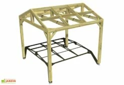 Pergola En Bois Traité Autoclave Autoportée Toit Double Pente - 3 M