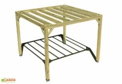 Pergola En Bois Traité Autoclave Autoportée Toit Plat - 3 M