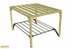Pergola En Bois Traité Autoclave Autoportée Toit Plat - 3 M -MON AMENAGEMENT JARDIN Soldes 3x4 cubique pergola bois plongeant