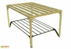 Pergola En Bois Traité Autoclave Autoportée Toit Plat - 3 M -MON AMENAGEMENT JARDIN Soldes 3x5 cubique pergola bois plongeant