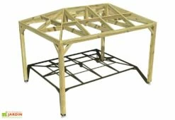 Pergola En Bois Autoportée Traité Autoclave Toit Quatre Pentes - 4 M
