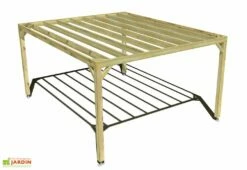 Pergola En Bois Traité Autoclave Autoportée Toit Plat - 4 M -MON AMENAGEMENT JARDIN Soldes 4x5 cubique pergola bois plongeant