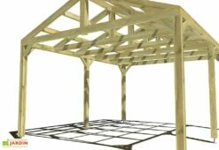 Pergola En Bois Autoportée Traité Autoclave Toit Double Pente - 5 M -MON AMENAGEMENT JARDIN Soldes 5x4 2pents pergola bois