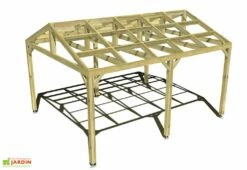 Pergola En Bois Autoportée Traité Autoclave Toit Double Pente - 5 M -MON AMENAGEMENT JARDIN Soldes 5x4 2pents pergola bois plongeant