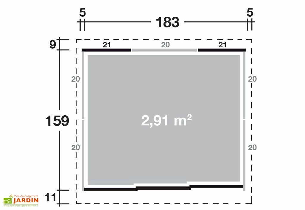 Abri De Jardin Métal Yokohama (183x159) 4 Abri De Jardin Métal Yokohama (183x159) – Image 2