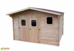 Abri De Jardin En Bois Douglas 28 Mm – 15,28 M² : 4,01 X 3,81 M -MON AMENAGEMENT JARDIN Soldes abri bois douglas 28mm 15m2 dommar habrita