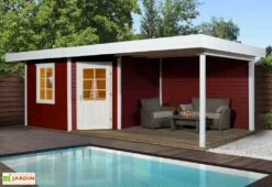 Abri Design Fides 3 (Plusieurs Tailles) 28mm 10 Abri Design Fides 3 (Plusieurs Tailles) 28mm -MON AMENAGEMENT JARDIN Soldes abri bois fides 3 rouge 1