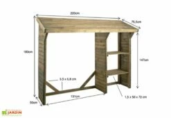 Abri Bûches à 2 Étagères Split (220 X 75,5 X 183 Cm) -MON AMENAGEMENT JARDIN Soldes abri buches 2 etageres split 220 x 75 5 x 183 cm jardipolys