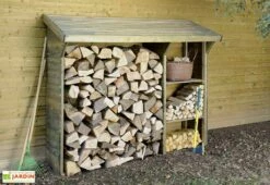 Abri Bûches à 2 Étagères Split (220 X 75,5 X 183 Cm)