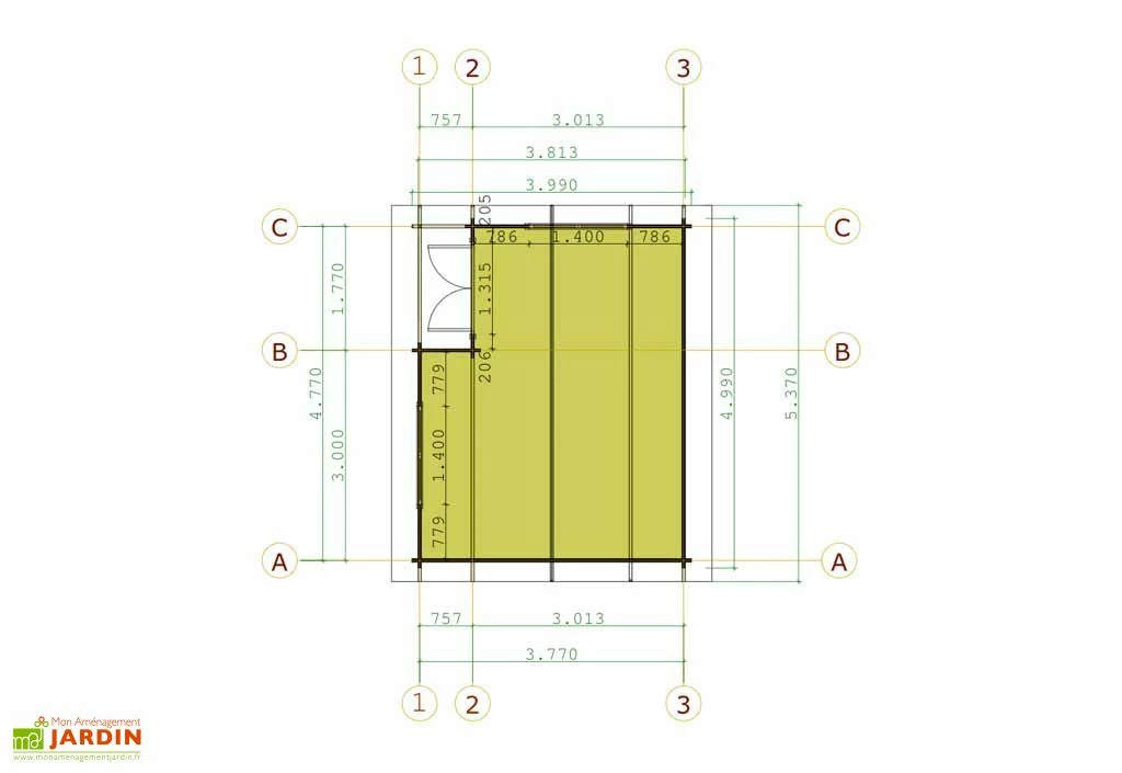 Abri De Jardin Bois Alpina (499x399x243) 44 Mm 4 Abri De Jardin Bois Alpina (499x399x243) 44 Mm – Image 2