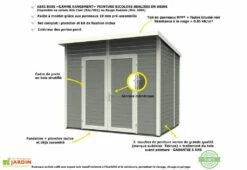 Abri De Jardin Bois 19mm Skur 4 239x181x211cm -MON AMENAGEMENT JARDIN Soldes abri de jardin bois adossable classic skur pf 2