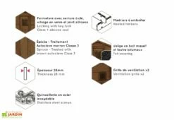 Abri De Jardin En Bois Traité Nicia – 3,7 M² 7 Abri De Jardin En Bois Traité Nicia – 3,7 M² -MON AMENAGEMENT JARDIN Soldes abri de jardin bois nicia caract