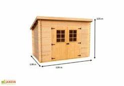 Abri De Jardin Bois 20 Mm Monopente (198x314x200cm) -MON AMENAGEMENT JARDIN Soldes abri habrita dimensions 1