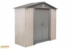 Abri De Jardin En Acier Galvanisé 2,5 M² (Pls Coloris) -MON AMENAGEMENT JARDIN Soldes abri jardin acier galvanise 2m imitation bois 1