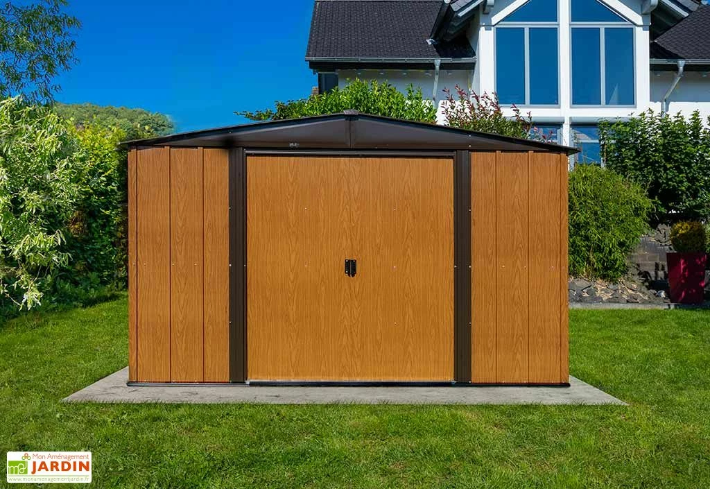 Abri De Jardin En Acier Galvanisé Imitation Bois 7 M² 4 Abri De Jardin En Acier Galvanisé Imitation Bois 7 M² – Image 2