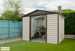 Abri De Jardin Acier Galvanisé Taupe Marron 197 X 303 Cm 5,97 M²