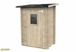 Abri De Jardin Adossable En Bois De Pin Brut Hobby - 146 X 98 X 197 Cm