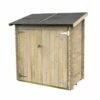 Abri De Jardin Adossé En Bois De Pin Brut Ambrogio – 155 X 85 X 165 Cm -MON AMENAGEMENT JARDIN Soldes abri jardin adosse bois ambrogio