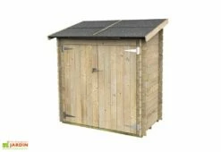 Abri De Jardin Adossé En Bois De Pin Brut Ambrogio – 155 X 85 X 165 Cm