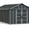 Abri De Jardin En Polycarbonate Et Aluminium Yukon 20 M² - Gris -MON AMENAGEMENT JARDIN Soldes abri jardin alu pvc gris yukon 705685 palram