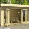 Abri De Jardin Bois D’épicéa Brut Dorset 9 M² -MON AMENAGEMENT JARDIN Soldes abri jardin bois 34mm 250x390cm double vitrage