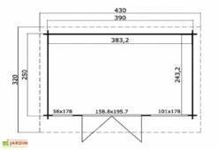 Abri De Jardin Bois D’épicéa Brut Dorset 9 M² -MON AMENAGEMENT JARDIN Soldes abri jardin bois 34mm 250x390cm double vitrage 2