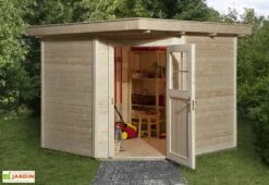 Abri Jardin Bois D'Angle Quinta 21mm (239x235) -MON AMENAGEMENT JARDIN Soldes abri jardin bois angle 21mm quinta bois brut