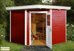 Abri Jardin Bois D'Angle Quinta 21mm (239x235) -MON AMENAGEMENT JARDIN Soldes abri jardin bois angle 21mm quinta rouge