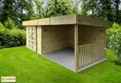 Solid Abri De Jardin Bois 28 Mm Avec Auvent 19,88 M² - Arhus 28 Mm