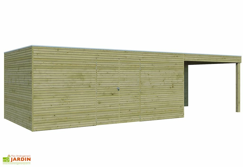 Abri De Jardin En Bois Traité Autoclave Et Auvent - 28 Mm 3 Abri De Jardin En Bois Traité Autoclave Et Auvent - 28 Mm