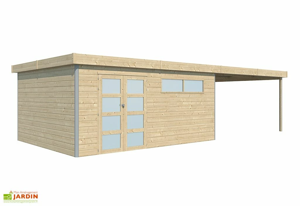 Abri De Jardin En Bois D’épicéa Brut Avec Auvent – 37,3 M² 4 Abri De Jardin En Bois D’épicéa Brut Avec Auvent – 37,3 M² – Image 2