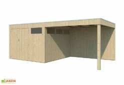 Abri De Jardin En Bois D’épicéa Brut Avec Auvent – 17,8 M²