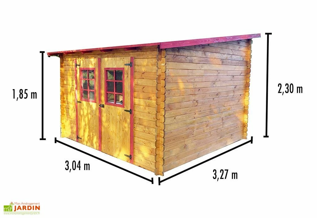 Abri De Jardin En Bois Avec Toiture 1 Pente 300x300cm (Sens Au Choix) 7 Abri De Jardin En Bois Avec Toiture 1 Pente 300x300cm (Sens Au Choix) – Image 5