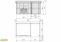 Abri De Jardin En Bois D’épicéa Brut 8,5 M² - Katy -MON AMENAGEMENT JARDIN Soldes abri jardin bois dimensions sol