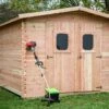 Abri De Jardin En Bois Douglas 28 Mm – 10,89 M² : 3,25 X 3,35 M -MON AMENAGEMENT JARDIN Soldes abri jardin bois douglas 28mm 10m2 dommar habrita
