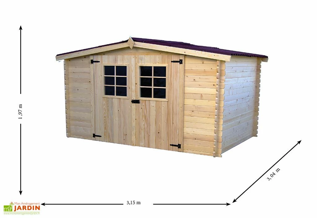 Abri De Jardin En Bois D’Épicéa Brut 9 M² 5 Abri De Jardin En Bois D’Épicéa Brut 9 M² – Image 3