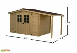 Abri De Jardin En Bois D’Épicéa Brut Avec Bûcher 9 M² 7 Abri De Jardin En Bois D’Épicéa Brut Avec Bûcher 9 M² -MON AMENAGEMENT JARDIN Soldes abri jardin bois epicea brut avec bucher 9 m