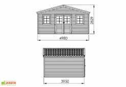 Abri De Jardin En Bois D’épicéa Brut Shelty+ 20 M² -MON AMENAGEMENT JARDIN Soldes abri jardin bois epicea brut shelty 20m2 1