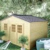 Abri De Jardin En Bois D’Épicéa Brut Shelty+ 11 M² -MON AMENAGEMENT JARDIN Soldes abri jardin bois epicea brut shelty 11 m
