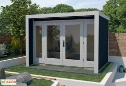 Abri De Jardin En Bois D’Épicéa Design 263 T3 - 8,7 M² (3 Coloris) -MON AMENAGEMENT JARDIN Soldes abri jardin bois epicea design 263 t3 87m 2