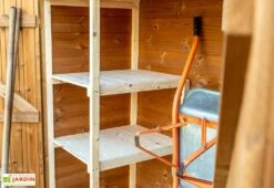 Armoire De Jardin En Bois Traité THT Avec étagères 1,76 X 1,84 M -MON AMENAGEMENT JARDIN Soldes abri jardin bois epicea traite etageres 11m 2