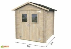 Abri De Jardin En Bois Brut 19 Mm - Hobby -MON AMENAGEMENT JARDIN Soldes abri jardin bois hobby alce living 198x198cm