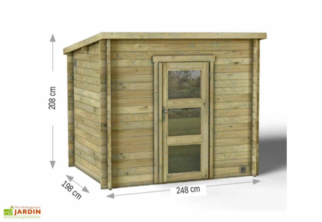 Abri De Jardin En Bois Traité Nicia Modern – 4,9 M² 4 Abri De Jardin En Bois Traité Nicia Modern – 4,9 M² – Image 2
