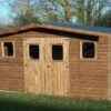 Abri De Jardin En Bois D’épicéa Traité Toit Bac Acier Thermabri – 12 M² -MON AMENAGEMENT JARDIN Soldes abri jardin bois toit acier thermabri 12 m 2