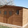 Abri De Jardin En Bois D’épicéa Traité Toit Bac Acier Thermabri – 20 M² -MON AMENAGEMENT JARDIN Soldes abri jardin bois toit acier thermabri 20 m 2