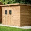 Abri De Jardin En Bois D’épicéa Traité Toit Bac Acier Theora – 5,69 M² -MON AMENAGEMENT JARDIN Soldes abri jardin bois traite theora 1