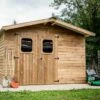 Abri De Jardin En Bois D’épicéa Traité Toit Bac Acier Therma – 7,58 M² -MON AMENAGEMENT JARDIN Soldes abri jardin bois traite therma